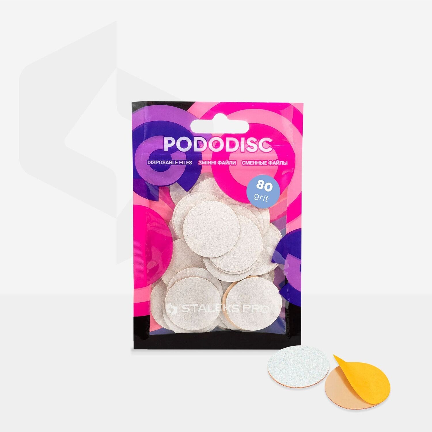 Weiße Nachfüllpads für Pedikürescheibe Pododisc Staleks Pro L, Körnung 80