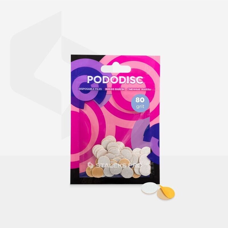 Weiße Ersatz Schleifpads für Podo Disk XS PDF-10W Körnung 80   STALEKS PRO