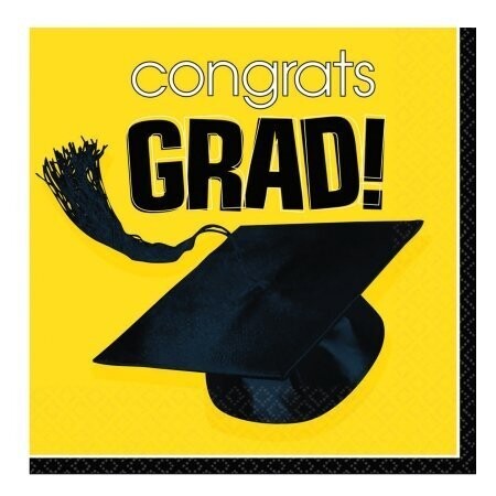 Grad Yellow Beverage Napkin+