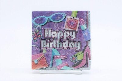 Glitzy Girl Beverage Napkins 16ct AMZ+