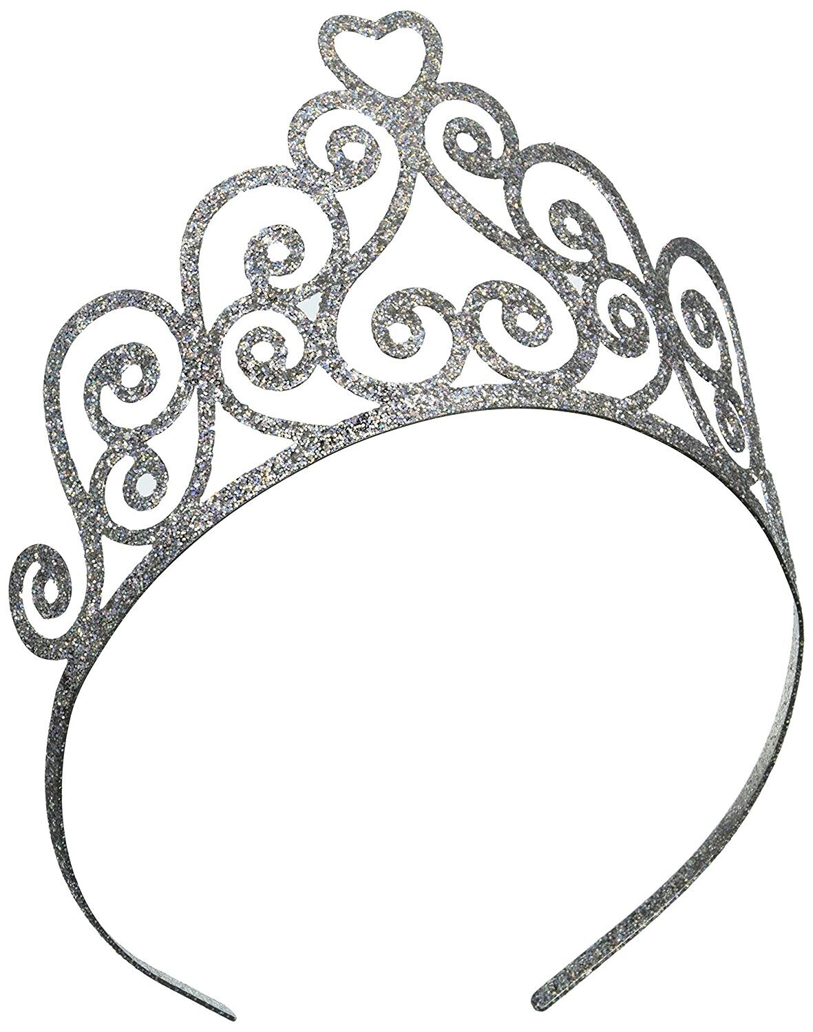 Glittered Metal Tiara Silver+