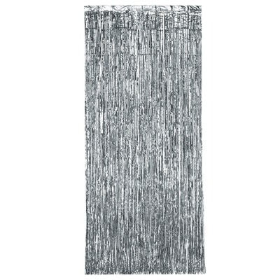 Silver Door Fringe Curtain 36&quot; wide x 8 ft tall AMZ+