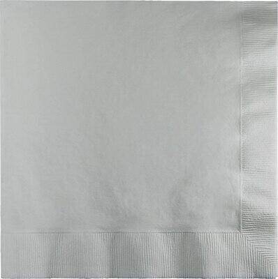 Shimmering Silver 3ply Lunch Napkins 50ct AMZ+