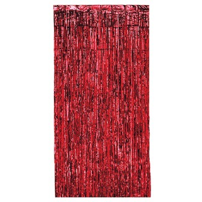 Red Door Fringe Curtain 36&quot; wide x 8 ft tall AMZ+