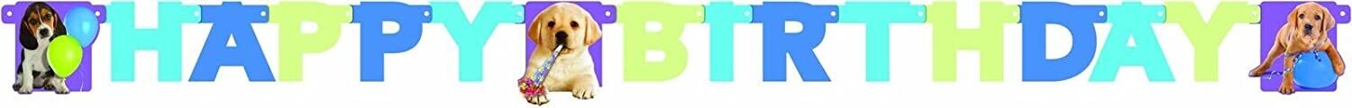 Party Pups Large Jointed Birthday Banner 8ft AMZ+
