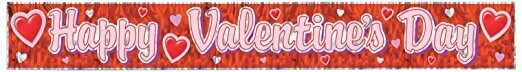 Happy Valentine&#39;s Day Fringe Banner 8&quot; x 60&quot; AMZ+