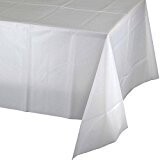 White Plastic 54x108 Rectangle Tablecover+ AMZ