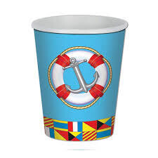 Nautical 9oz Paper Cups 8ct+