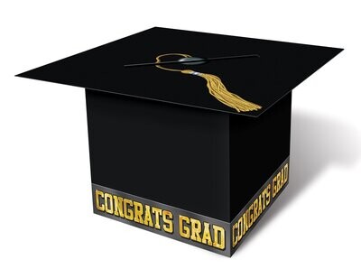Black Grad Cap Card Box+