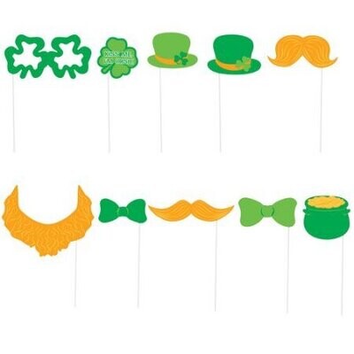 St. Patrick's Day Photo Props 10ct AMZ+