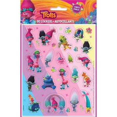 Trolls Sticker Sheets 4ct AMZ+
