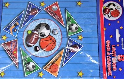 Sports Pennants Loot Bags 8ct+