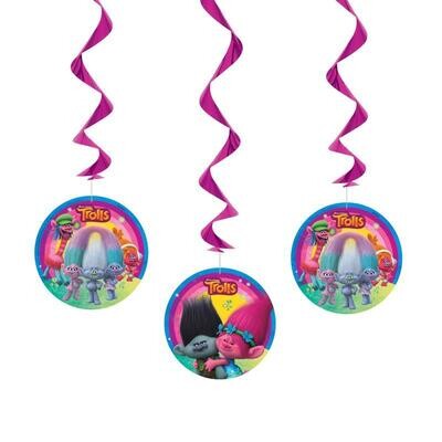 Trolls Hanging Decorations 3ct AMZ+