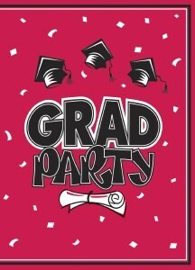 Grad Red Invitations 10ct+(AMZ)