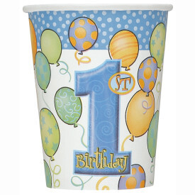 First Birthday Blue 9oz Cups 8ct+