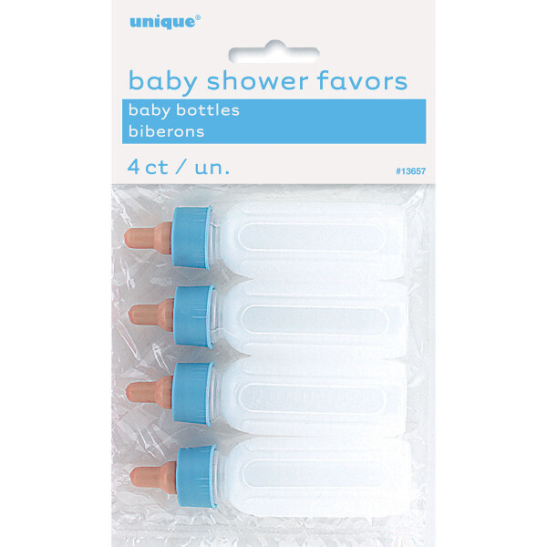 Blue Baby Bottles 4ct Baby Shower Favors AMZ+