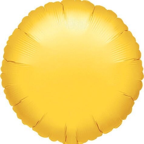 18” Yellow Round Mylar Balloon+