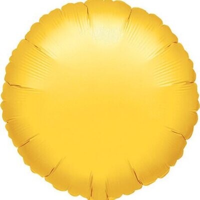 18” Yellow Round Mylar Balloon+