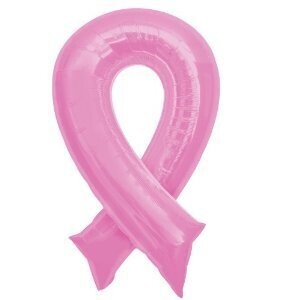Pink Ribbon 36&quot;x20&quot; Jumbo Mylar Balloon+
