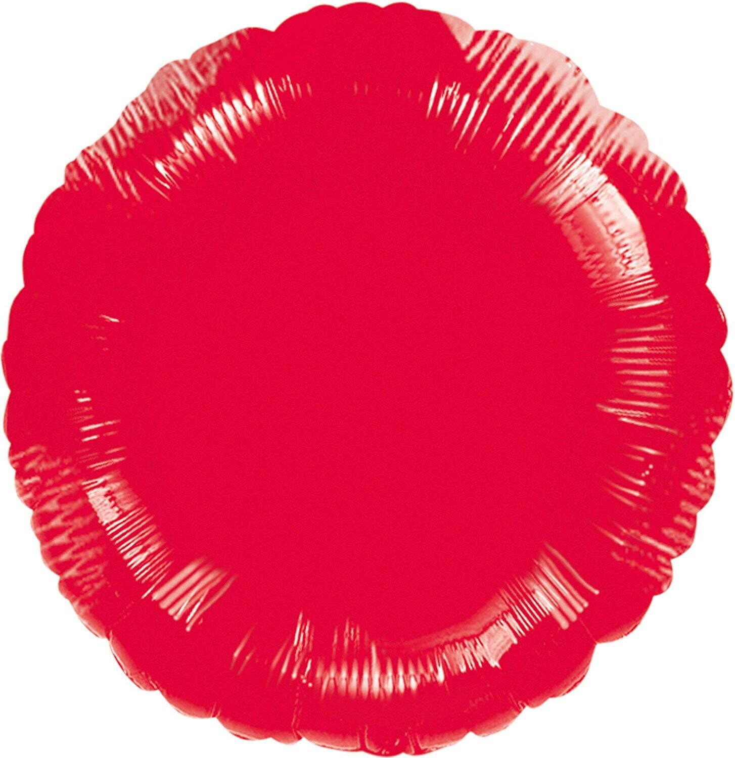 18” Red Round Mylar Balloon+