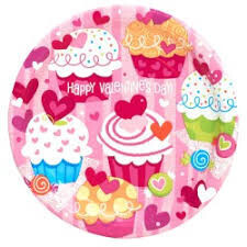 Cupcake Hearts 9&quot; plates 8ct AMZ+