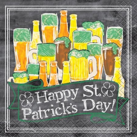 St. Pat&#39;s Beverage Napkins 16ct AMZ+