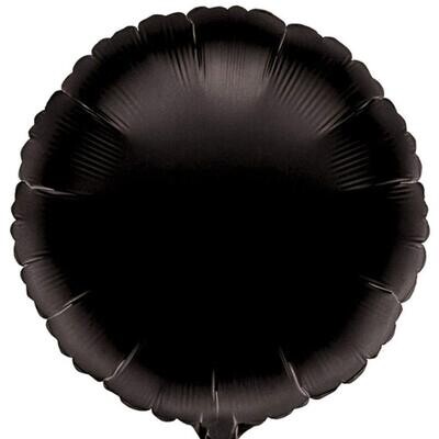 18” Black Round Mylar Balloon+