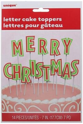 Merry Christmas Letter Cake Toppers+
