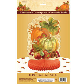 Pumpkin Harvest 14&quot; Honeycomb Centerpiece+
