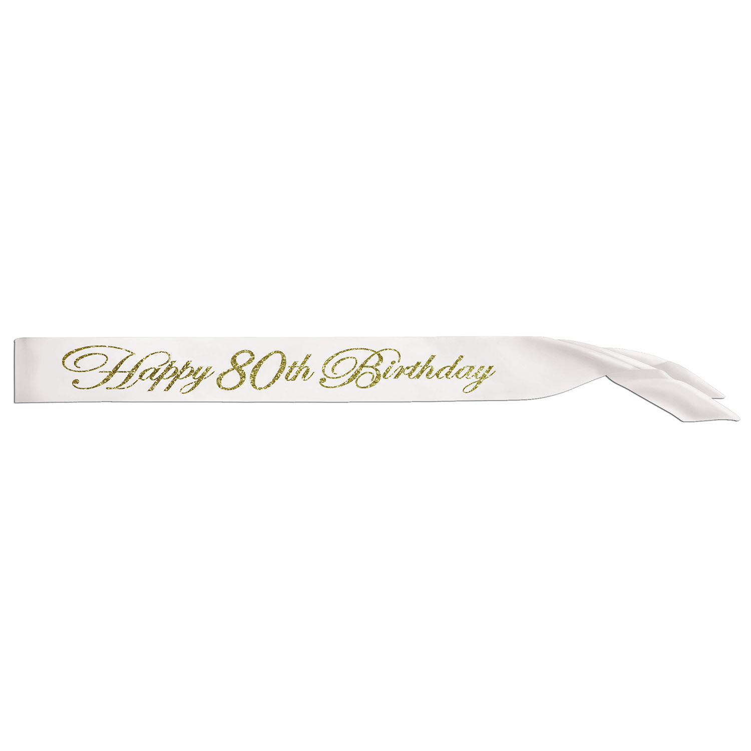 Happy 80th Birthday Glittered Sash+