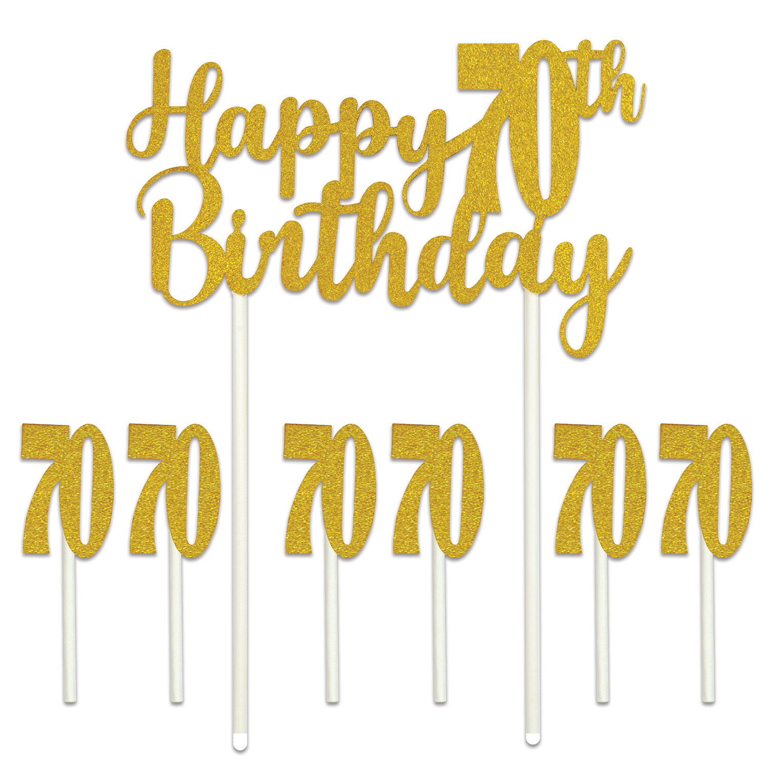 Happy 70th Birthday Cake Topper+