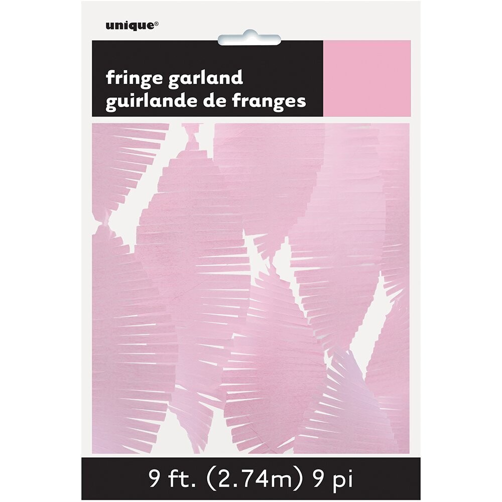 Light Pink 9&#39; Tissue Fringe Garland+
