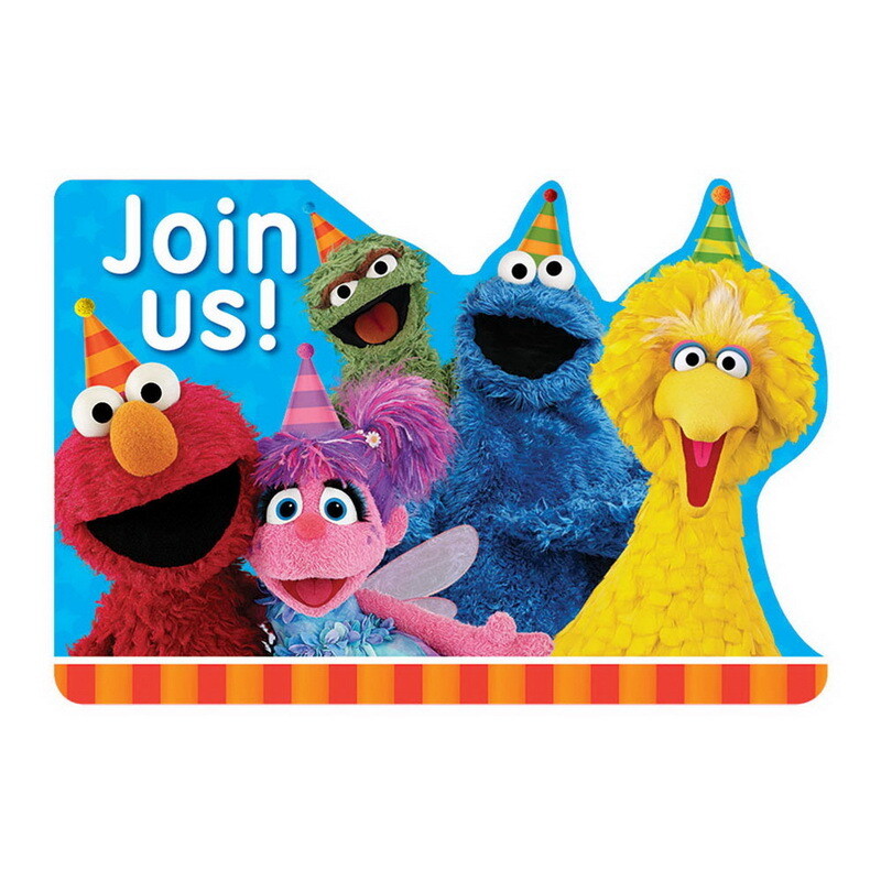 Sesame Street Invitations with Seals and Save the Date Stickers 8ct AMZ+