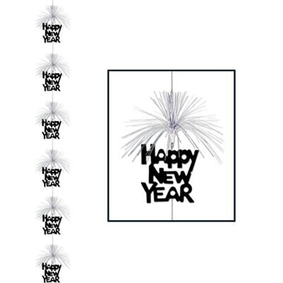 New Year Black & Silver Firework Stringer +