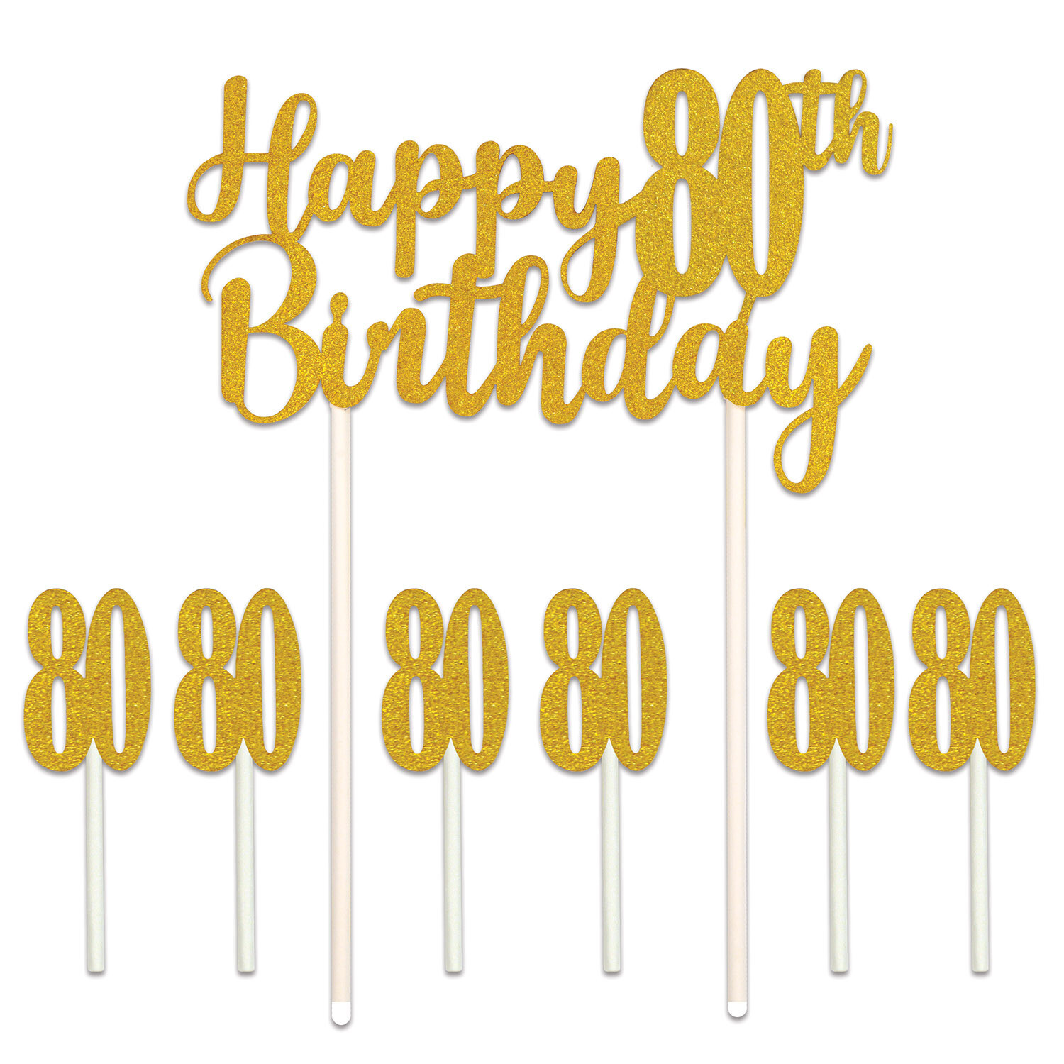 Happy 80th Birthday Cake Topper+