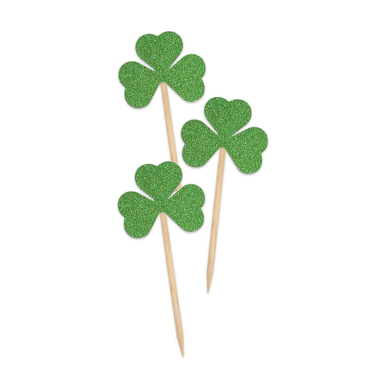 Glittered Shamrock Picks AMZ+