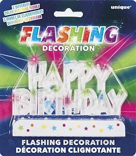 Flashing Happy Birthday Cake Topper+