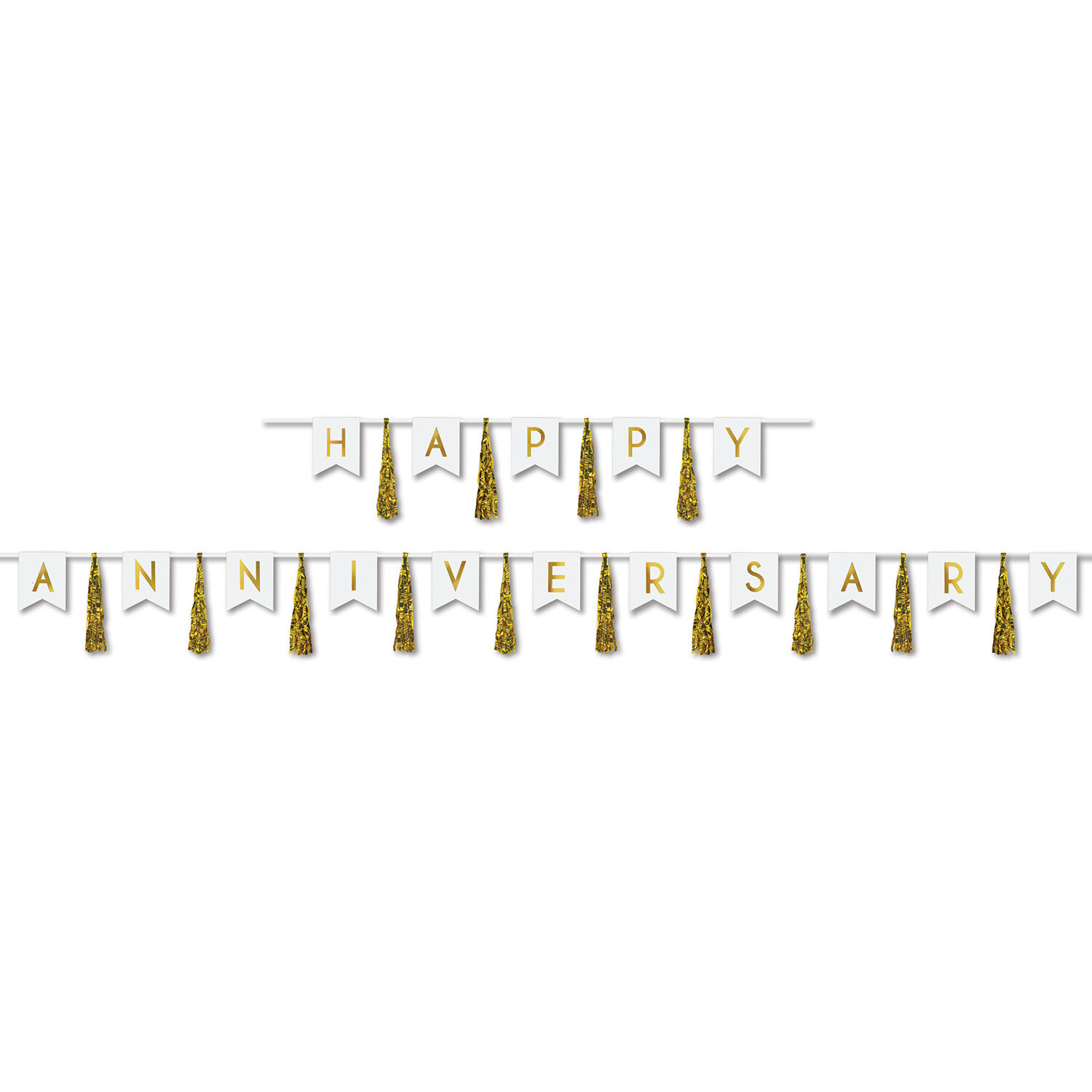 Happy Anniversary Gold Tassel Banner AMZ+