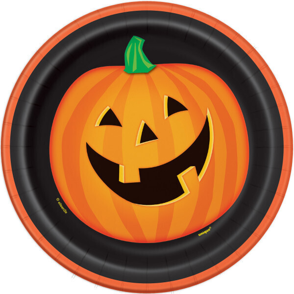 Smiling Pumpkin 7&quot; Dessert Plates+
