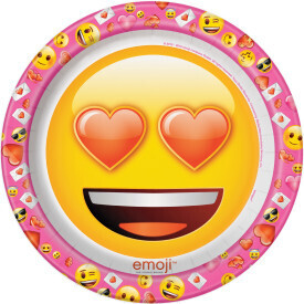 Valentine Emoji 9&quot; Dinner Plates 8ct AMZ+