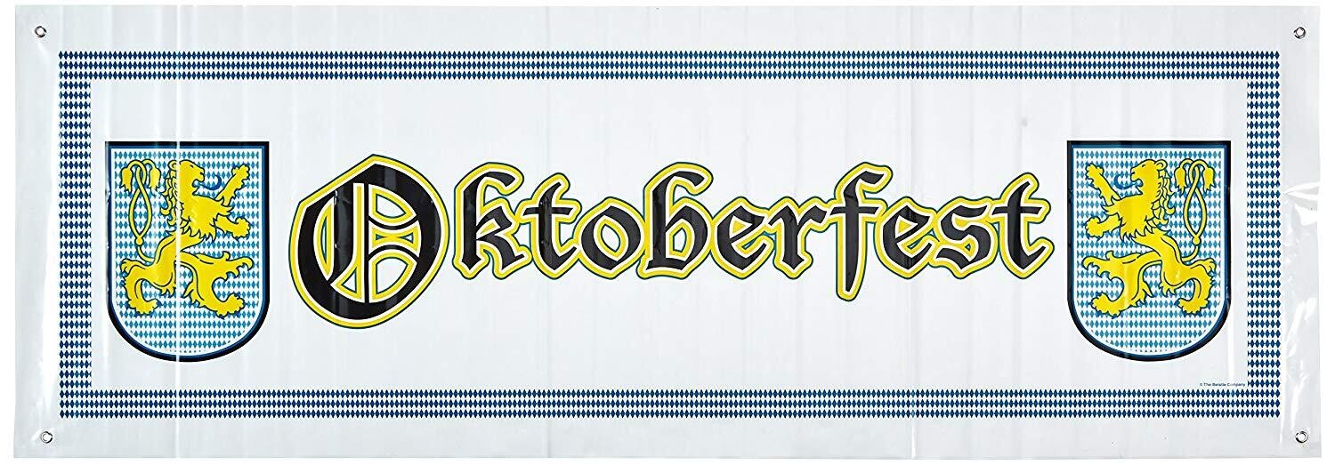 Oktoberfest 5ft Plastic Banner with Grommets AMZ+