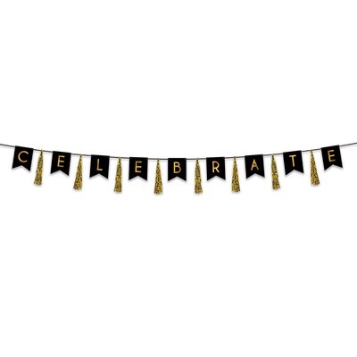 Celebrate Tassel Banner 13&quot; x 12ft+ amz