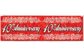Ruby 40th Anniversary Metallic Fringe Banner+