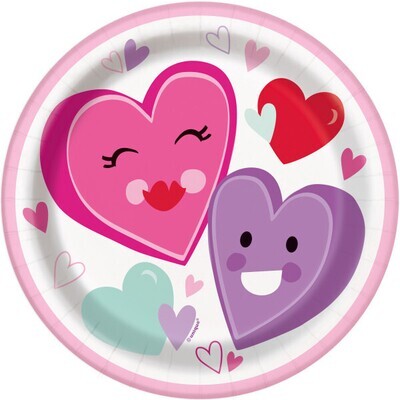 Smiling Hearts 7&quot; Dessert Plates 8ct+