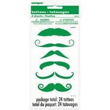 St. Patrick's Day Tattoo Mustaches 4 Sheets+