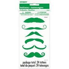 St. Patrick&#39;s Day Tattoo Mustaches 4 Sheets AMZ+