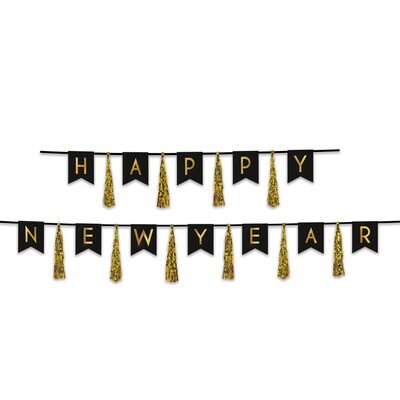 Happy New Years Tassel Banner AMZ+
