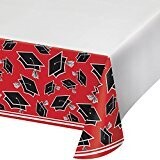 Red Grad School Spirit Plastic Tablecover+(AMZ)
