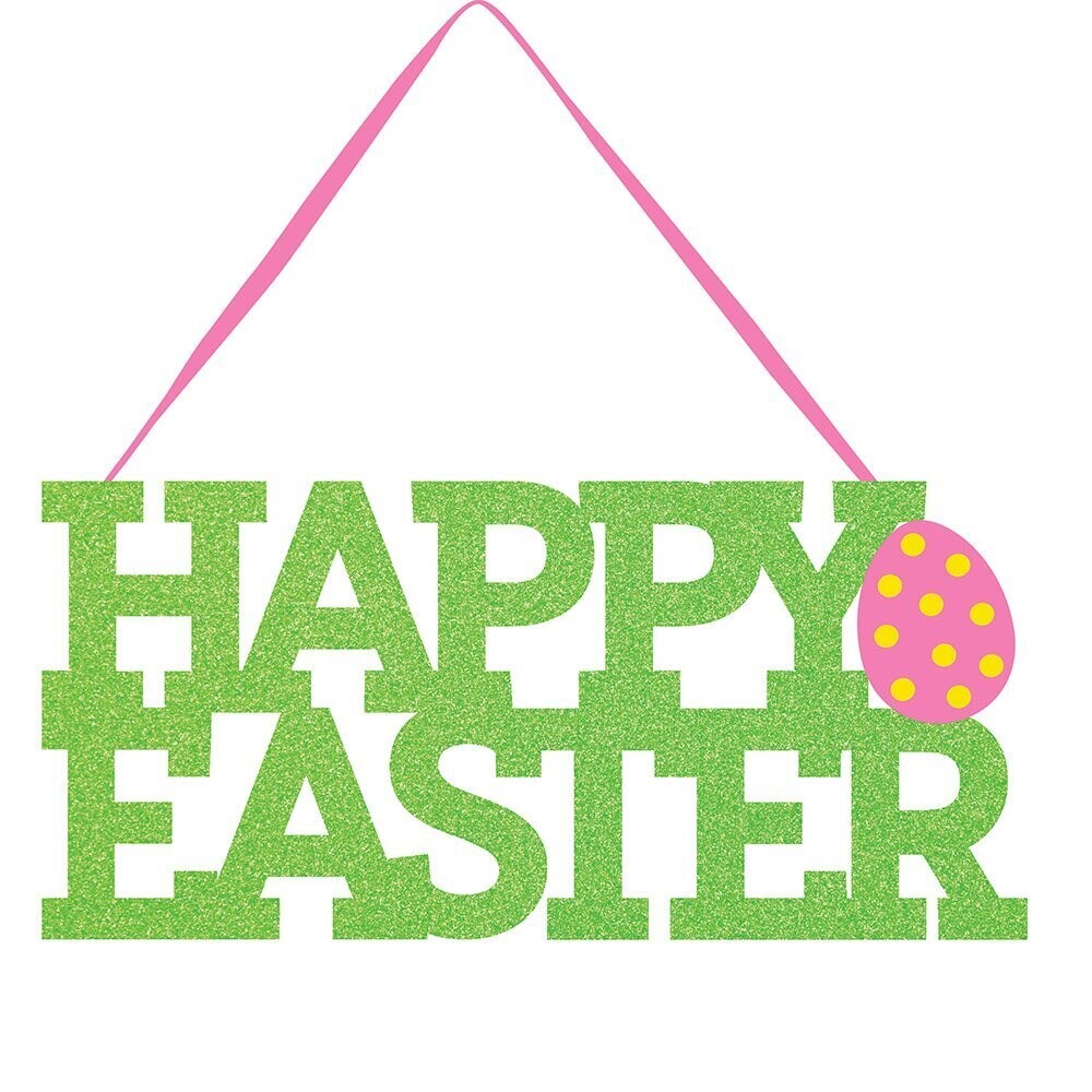 Happy Easter Glitter Sign AMZ+
