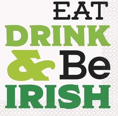 16ct Eat Drink & Be Irish Beverage Napkins+